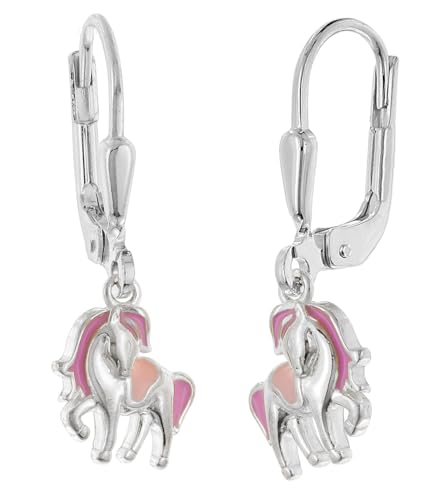 trendor Kinder-Ohrringe Silber 925 Pferde-Ohrhänger liebevoller Ohrschmuck für Mädchen, wunderschöne Geschenkidee, 28499 von trendor