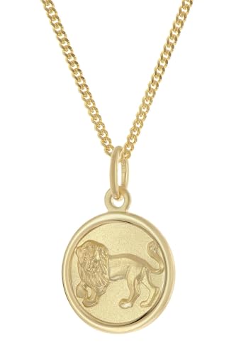 trendor Kinder Sternzeichen Löwe Gold 333 mit vergoldeter Kette wunderschönes Schmuckstück für Mädchen und Jungen, zauberhafte Geschenkidee 28468-08-40 40 cm von trendor
