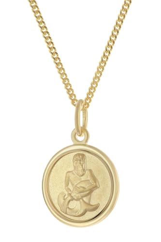 trendor Kinder Sternzeichen Wassermann Gold 333 mit vergoldeter Kette 28468-02-45 45 cm von trendor