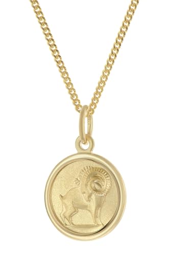 trendor Kinder Sternzeichen Widder Gold 333 mit vergoldeter Kette wunderschönes Schmuckstück für Mädchen und Jungen, zauberhafte Geschenkidee 28468-04-45 45 cm von trendor