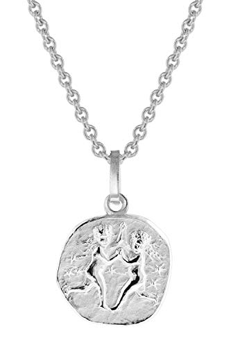 trendor Kinder Sternzeichen Zwilling Weißgold 333 Anhänger + Kette Tierkreiszeichen, liebevoller Halsschmuck für Mädchen und Jungen, 75920-06 von trendor