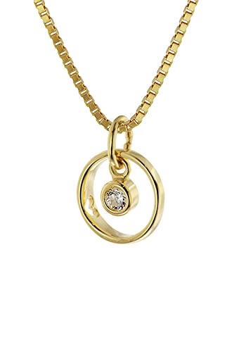 trendor Kinder Taufring-Anhänger Gold 333 mit Vergoldeter Silberkette zauberhafter Taufschmuck für Mädchen, Jungen oder Mütter, Geschenkidee zur Taufe, 51098 von trendor