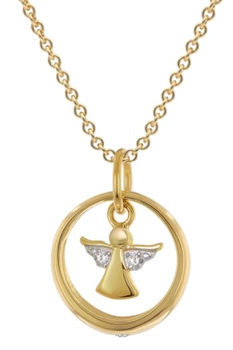 trendor Kinderschmuck Taufring Mit Engel Gold 333 An Vergoldeter Kette zauberhaftes Schmuckstück, tolle Geschenkidee, 28212-38 38 cm von trendor