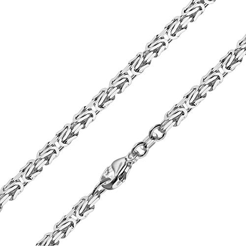 trendor Königskette Silber 925 Halskette Stärke 3,2 mm zeitloser Halsschmuck für Damen und Herren, Halskette aus Echtsilber, Geschenkidee 75144-55 55 cm von trendor