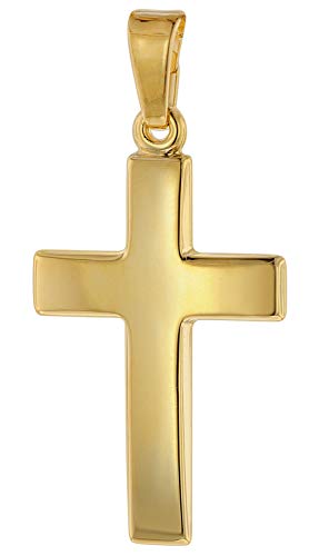 trendor Kreuz-Anhänger 21 mm Gold 750/18 Karat Damen und Herren Goldanhänger, modischer Kreuzanhänger, Geschenkidee, eleganter Schmuck aus Echtgold 75416 von trendor