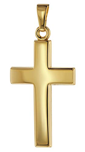 trendor Kreuz-Anhänger 26 mm Gold 585/14 Karat Damen und Herren Goldanhänger, modischer Kreuzanhänger, Geschenkidee, eleganter Schmuck aus Echtgold 75366 von trendor