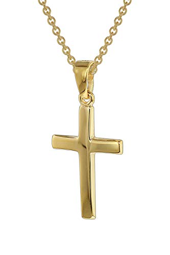 trendor Kreuz-Anhänger Gold 333 mit goldplattierter Silberkette zauberhafter Halsschmuck für Damen, diese Halskette ist eine tolle Geschenkidee, 39438-40 40 cm von trendor