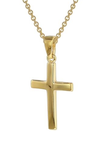 trendor Kreuz-Anhänger Gold 333 mit goldplattierter Silberkette zauberhafter Halsschmuck für Damen, diese Halskette ist eine tolle Geschenkidee, 39438-42 42 cm von trendor