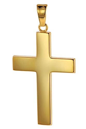 trendor Kreuz-Anhänger Gold 750 (18 Karat) 27 x 19 mm Herren Goldanhänger, modischer Kreuzanhänger, Geschenkidee, eleganter Schmuck aus Echtgold 75117 von trendor