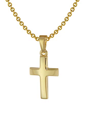trendor Kreuz Anhänger für Kinder Gold 333 + Halskette Silber vergoldet 75692-40 40 cm von trendor