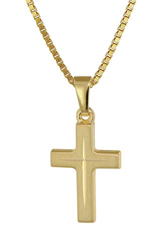 trendor Kreuz-Anhänger für Kinder Gold 333 + goldplattierte Silberkette 39575-38 38 cm von trendor