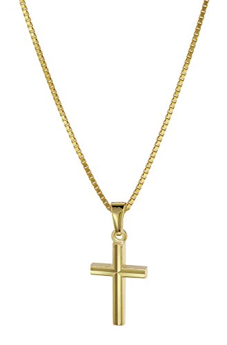 trendor Kreuz Anhänger für Kinder Gold 333 mit plattierter Halskette 08504-40 40 cm von trendor