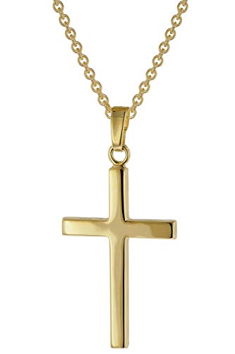 trendor Kreuz Gold 333/8K mit vergoldeter Silberkette zauberhafter Halsschmuck für Damen, diese Halskette ist eine tolle Geschenkidee 39788-45 45 cm von trendor