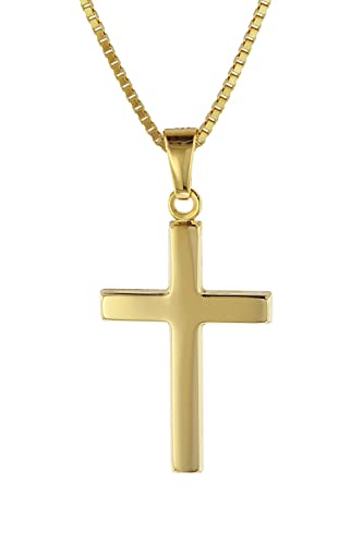 trendor Kreuz Gold 333 mit goldplattierter Venezianer Kette Damen Halskette, Gold Anhänger, Kreuz Anhänger aus Echtgold, elegantes Geschenk 08500-45 45 cm trendor Kreuz Gold 333 mit goldplattierter Venezianer Kette Damen Halskette, Gold Anhänger, Kreuz Anhänger aus Echtgold, elegantes Geschenk 08500-45 45 cm von trendor
