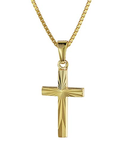 trendor Kreuz für Kinder Gold 333/8 Karat 18 mm + goldplattierte Kette 08508-38 38 cm von trendor