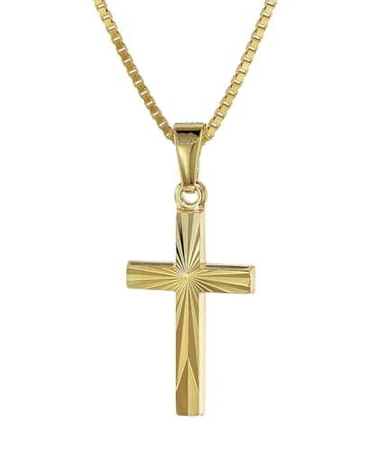 trendor Kreuz für Kinder Gold 333/8 Karat 18 mm + goldplattierte Kette 08508-40 40 cm von trendor