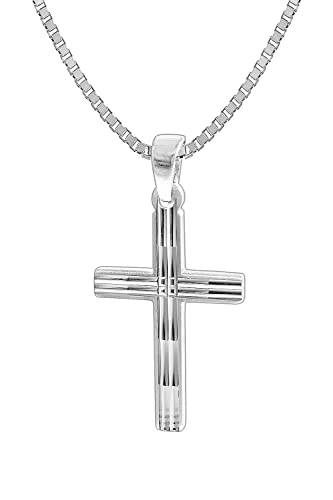 trendor Kreuz mit Herren-Halskette 925 Silber 50 cm Kette Herren, Kreuz-Anhänger, modische Geschenkidee, zeitloser Herrenschmuck 35851 von trendor