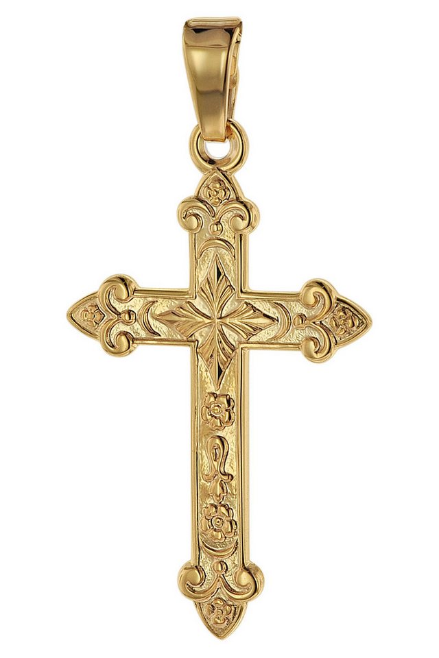 trendor Kreuzanhänger Kreuz- Gold 750 (18 Karat) 32 x 16 mm von trendor