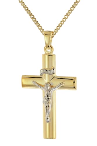 trendor Kruzifix 925 Silber Vergoldet mit Halskette modisches Schmuckstück für Damen und Herren, elegantes Accessoire und schöne Geschenkidee, 28574-45 45 cm trendor Kruzifix 925 Silber Vergoldet mit Halskette modisches Schmuckstück für Damen und Herren, elegantes Accessoire und schöne Geschenkidee, 28574-45 45 cm von trendor