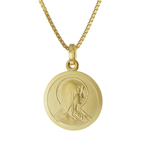 trendor Madonna-Anhänger Gold 585 / 14K an vergoldeter Silberkette Halsschmuck für Damen und Herren, diese Halskette ist eine tolle Geschenkidee, 41262-45 45 cm von trendor
