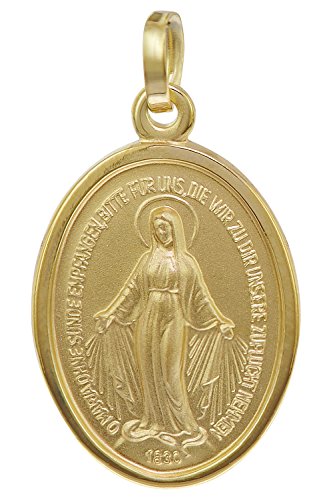 trendor Madonna Milagrosa Anhänger Gold 585 zauberhafter Echtgold Anhänger für Damen und Herren, Abbild der Mutter Jesu, Goldschmuck, Madonna, 08611 von trendor