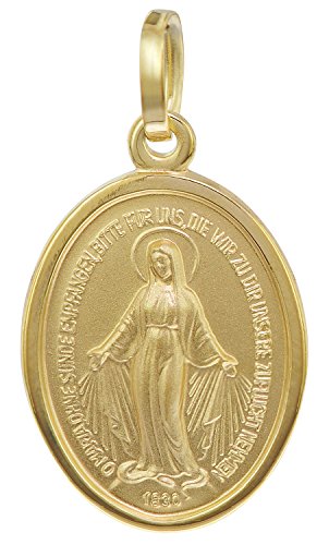 trendor Madonna Milagrosa Gold-Anhänger 8 Karat 16 mm zauberhafter Echtgold Anhänger für Damen und Herren, Abbild der Mutter Jesu, Goldschmuck, Madonna, 35771 von trendor