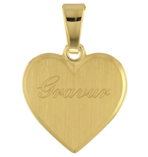 trendor Mädchen-Anhänger mit Gravur Gold auf Silber 925 Herz mit Namen inklusive Wunsch-Gravur Gravurschmuck für Mädchen, zeitlose Geschenkidee, 41200 von trendor