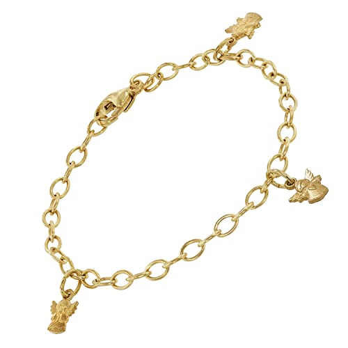 trendor Mädchen-Armband mit Engeln Gold auf Silber für Kinder zauberhafter Armschmuck aus Sterlingsilber mit Goldplattierung, wunderschöne Geschenkidee, 75837 von trendor