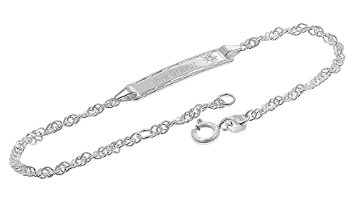 trendor Mädchen-Armband mit Namen 925 Silber Gravurband 19/17 cm inklusive Wunsch-Gravur Armschmuck für Kinder, toller Gravurschmuck aus Sterlingsilber, 41067 von trendor