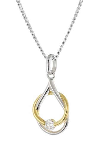 trendor Mädchen-Halskette Mit Anhänger 925 Silber Bicolor wunderschönes Schmuckstück, modisches Accessoire 28542-40 40 cm von trendor