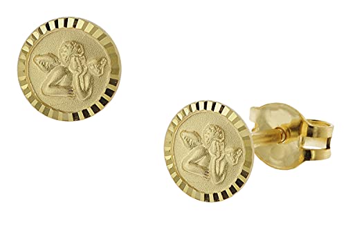 trendor Mädchen-Ohrringe 333 / 8K Gold Ohrstecker Engel verspielte Ohrstecker aus Echtgold, wunderschöne Geschenkidee 51045 von trendor