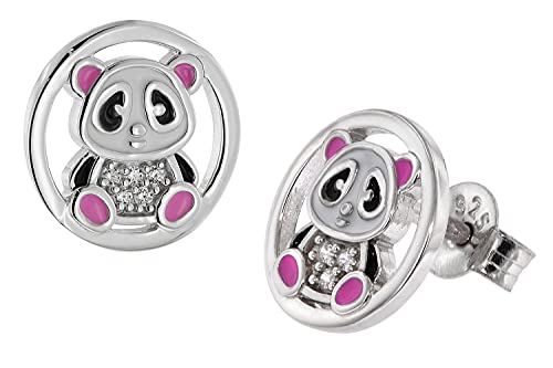 trendor Mädchen-Ohrringe 925 Silber Pandabär Ohrstecker zauberhafter Ohrschmuck aus Sterlingsilber für Kinder, modische Geschenkidee für Kids, 51041 von trendor