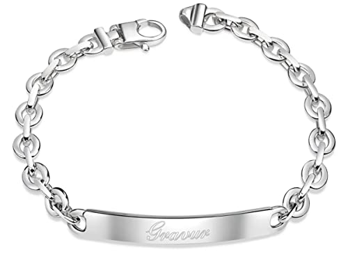 trendor Männer-Armband mit Namen 925 Silber Ankerkette 22 cm inklusive Wunsch-Gravur Gravurschmuck aus Sterlingsilber für Männer, zeitlose Geschenkidee, 41245 von trendor