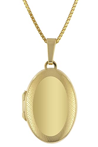 trendor Medaillon-Anhänger Gold 333 / 8K mit vergoldeter Silber-Kette zauberhaftes Schmuckstück für Damen, zeitloser Halsschmuck für Frauen, 41164-50 50 cm von trendor