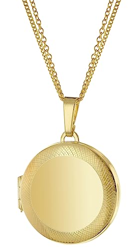 trendor Medaillon Gold 333/8K mit vergoldeter Silberkette zauberhafter Echtschmuck für Damen, Goldschmuck für Frauen, tolle Geschenkidee, 15528-45 45 cm von trendor