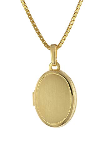 trendor Medaillon mit Damen-Kette Gold auf Silber zauberhaftes Silber-Medaillon für Damen, zeitloser Silberschmuck für Frauen, tolle Geschenkidee 75727 von trendor