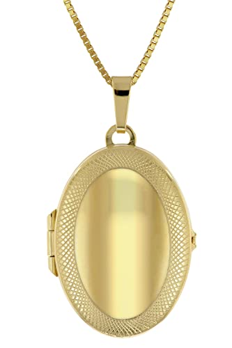 trendor Medaillon mit Halskette Gold auf Silber 925 wunderschönes Schmuckstück für Damen, zeitloser Halsschmuck für Frauen, 41174-45 45 cm von trendor
