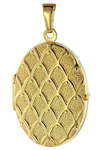 trendor Medaillon mit Muster Gold 333 / 8K zauberhaftes Gold-Medaillon für Damen, einzigartiger Goldschmuck für Frauen, liebevolle Geschenkidee, 75535 von trendor