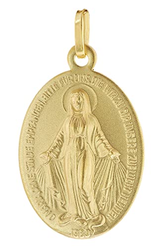 trendor Milagrosa Anhänger 585 (14K) Gold Medaille Madonna zauberhafter Goldschmuck für Damen und Herren, Abbild der Mutter Jesu, elegante Geschenkidee, 51935 von trendor