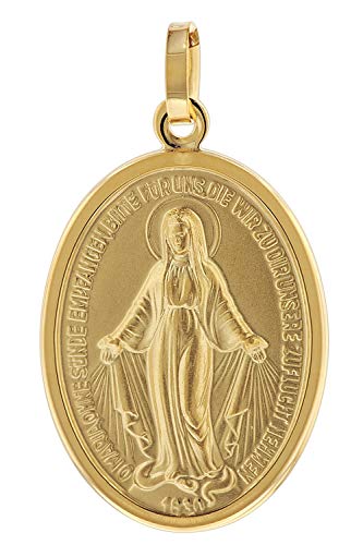 trendor Milagrosa Anhänger Gold 333 (8 Karat) 24 mm zauberhafter Echtgold Anhänger für Damen und Herren, Abbild der Mutter Jesu, Goldschmuck, Madonna, 75331 von trendor