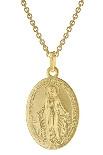 trendor Milagrosa Gold 333/8K Madonna mit vergoldeter Silberkette zauberhafter Halsschmuck für Damen, Abbild der Mutter Jesu, Echtgold Anhänger, 51930-45 45 cm von trendor