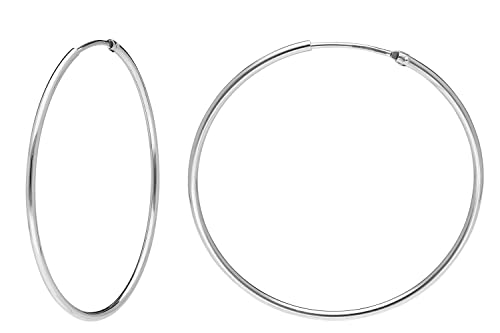 trendor Damen Ohrringe 925 Silber Creolen ⌀ 44 mm eleganter Ohrschmuck für Damen, zauberhafter Silberschmuck, zeitlose Geschenkidee, 15052 von trendor