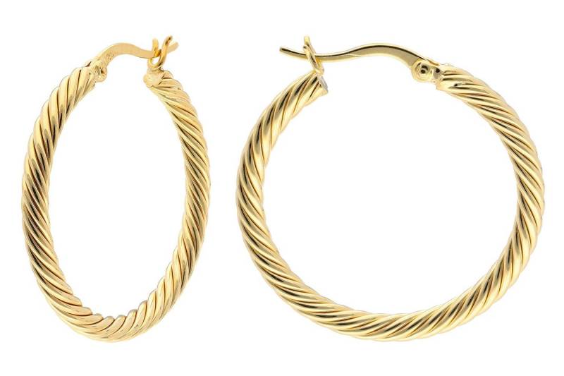 trendor Paar Creolen Damen-925 Silber Vergoldet Ø 30 mm von trendor