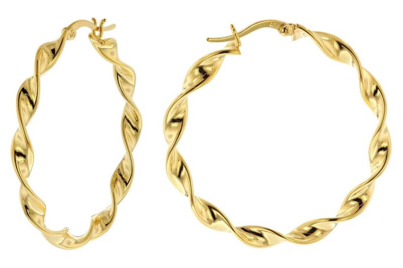 trendor Paar Creolen Damen-925 Silber Vergoldet Ø 40 mm von trendor