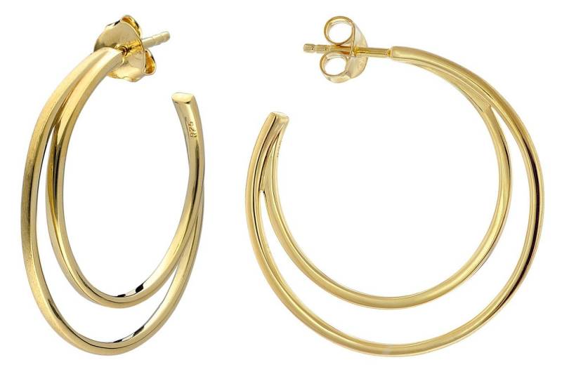 trendor Paar Creolen Damen-925 Silber Vergoldet Halb- von trendor