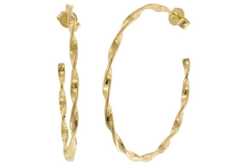 trendor Paar Creolen Damen-925 Silber Vergoldet Steck-⌀ 40 mm von trendor