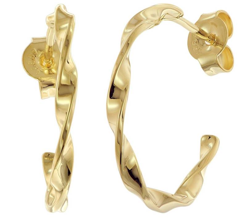 trendor Paar Creolen Damen-925 Silber Vergoldet Steck⌀ 20 mm von trendor