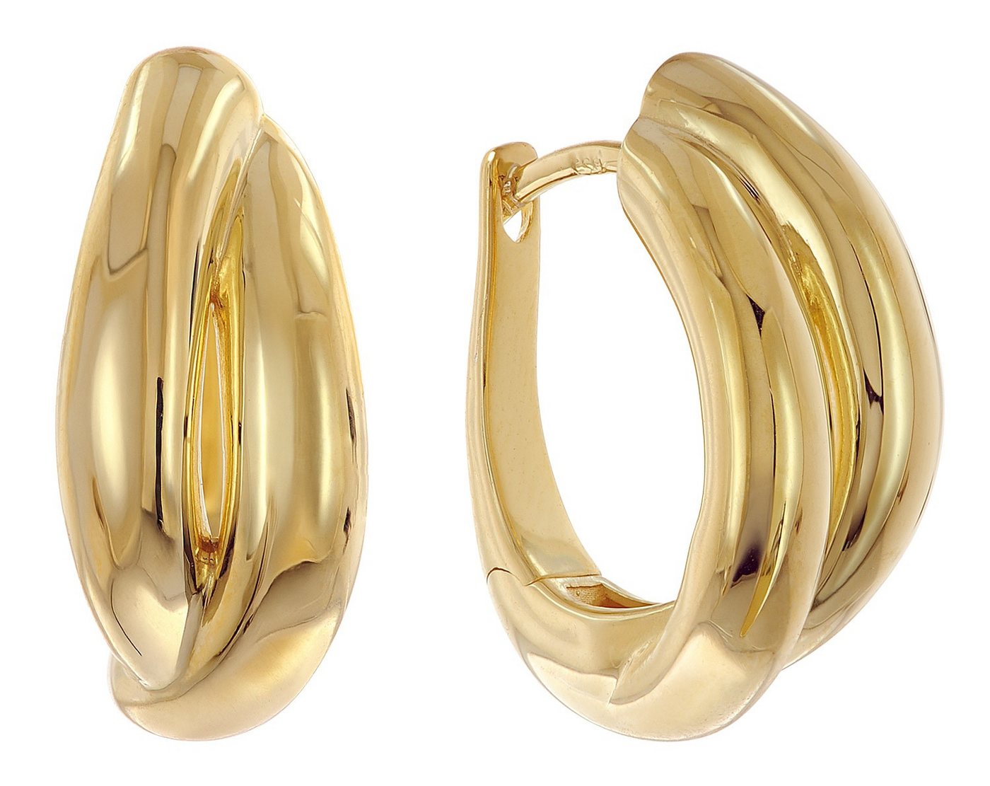 trendor Paar Creolen Damen-925 Silber Vergoldet Klapp- von trendor