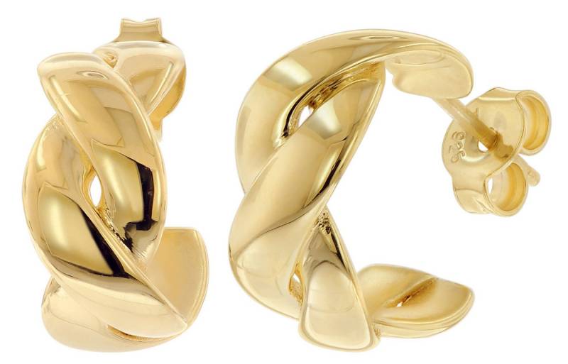 trendor Paar Creolen Damen-Halb-925 Silber Vergoldet ⌀ 15 mm von trendor