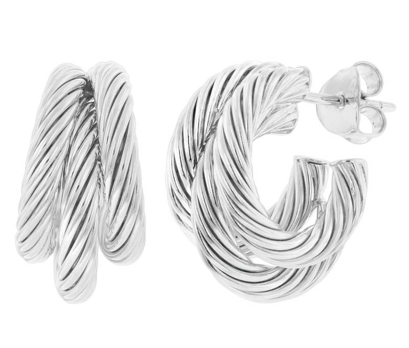 trendor Paar Creolen Damen-Halbcreolen 925 Silber Steck⌀ 18 mm von trendor